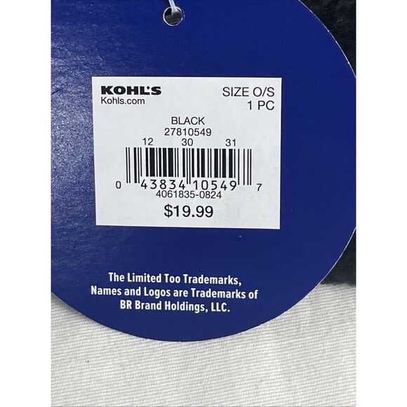 Limited Too Winter Bucket Hat Girls Black One Size NEW - Picture 3 of 6